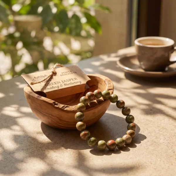 Armband van groene jaspis