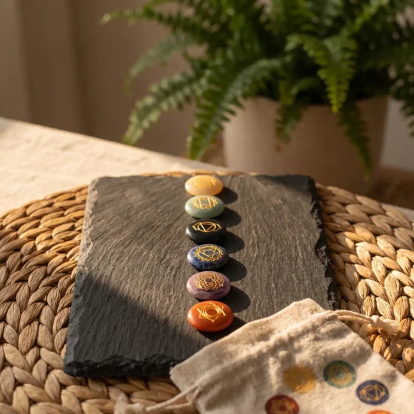 Chakrastenen set, klein en rond
